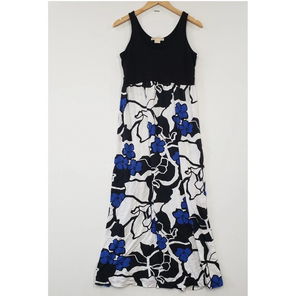 Michael Kors Maxi Dress Womens Medium Floral Empire Waist Sleeveless Summer Boho